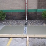 During sidewalk concrete repair
