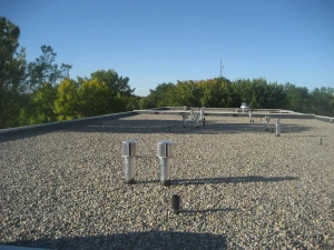 flat roof of a commercial building